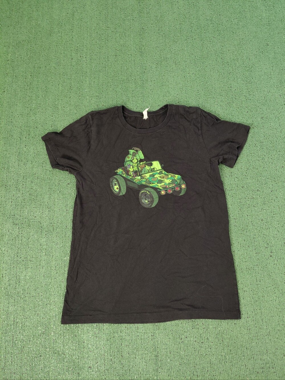 Gorillaz "Geep" Camo Dune Buggy Debut Album Music Band Black T Shirt Sz S/M